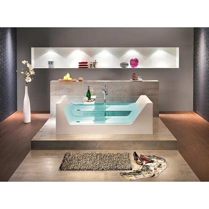 Ottofond Freistehende Badewanne Optic - 181 x 81 cm, Mineralguss, Weiß - Stimmungsaufnahme