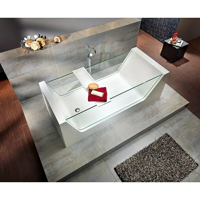 Ottofond Freistehende Badewanne Optic - 181 x 81 cm, Mineralguss, Weiß - Stimmungsaufnahme