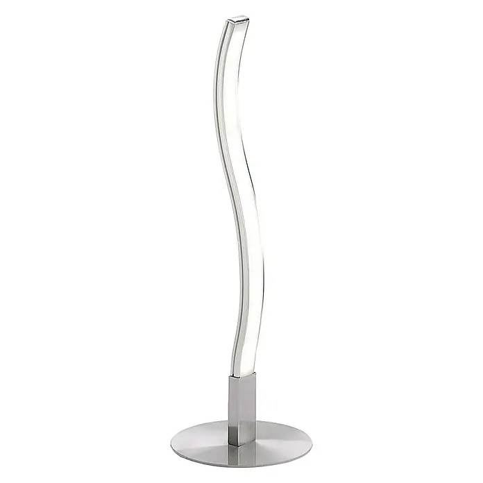 LeuchtenDirekt Wave LED-Tischleuchte - 3 W, L x B x H: 10 x 10 x 30 cm, Stahl, Warmweiß - Diagonale Ansicht