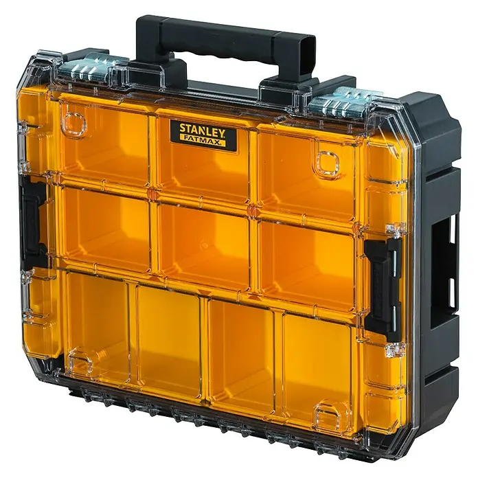 Stanley FatMax Kleinteilekoffer PRO-STACK™ - Anzahl Fächer: 10 - Diagonale Ansicht