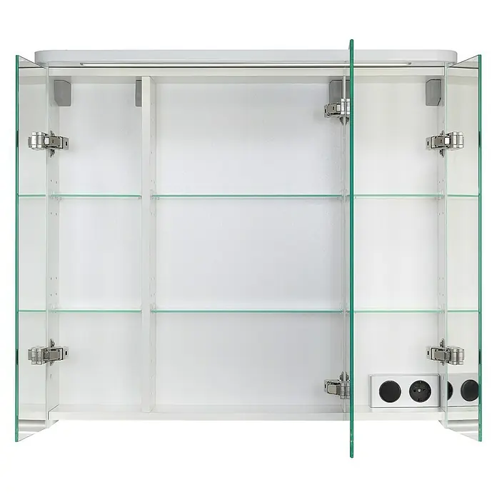 Riva LED-Spiegelschrank Toto - B x H: 81 x 72,2 cm, Mit Beleuchtung, Spanplatte, Weiß - Vorderansicht