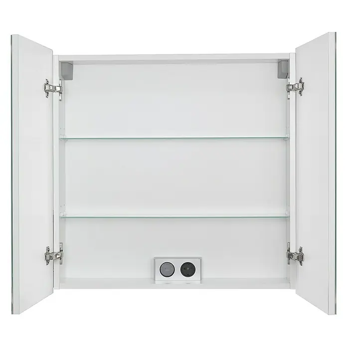 Riva LED-Spiegelschrank Lucy - B x H: 72 x 69,6 cm, Mit Beleuchtung, Spanplatte, Weiß - Vorderansicht