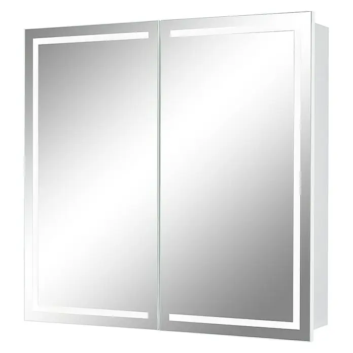 Riva LED-Spiegelschrank Lucy - B x H: 72 x 69,6 cm, Mit Beleuchtung, Spanplatte, Weiß - Vorderansicht