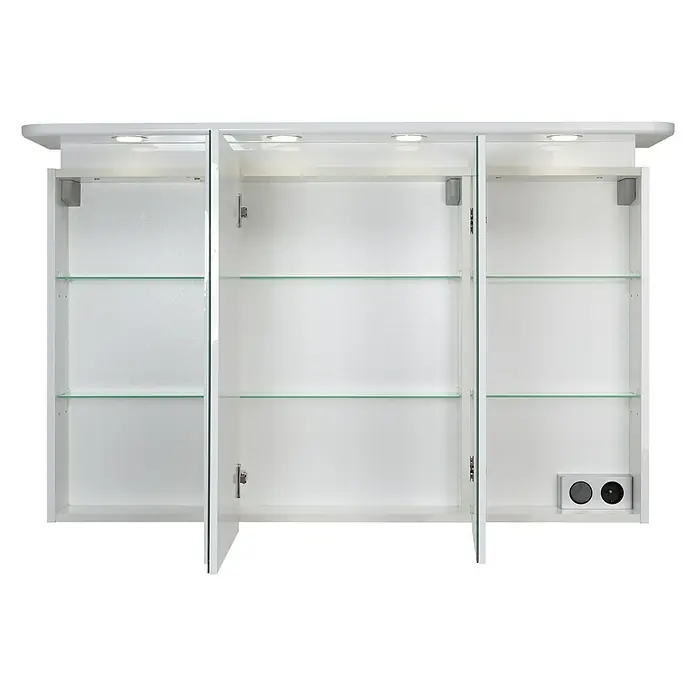 Riva LED-Spiegelschrank Aquila - B x H: 120 x 75,2 cm, Mit Beleuchtung, Spanplatte, Weiß - Vorderansicht
