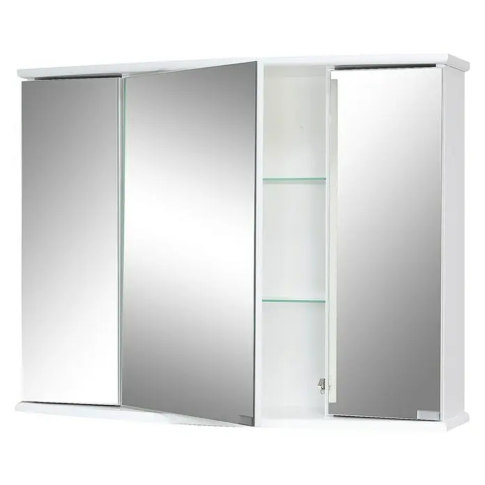 Riva LED-Spiegelschrank Rally - B x H: 82 x 63,4 cm, Mit Beleuchtung, Spanplatte, Weiß - Vorderansicht