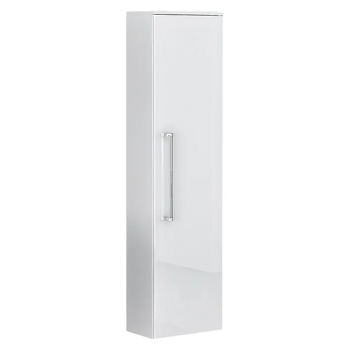 Camargue Orion Hochschrank - 40,2 x 22 x 148,6 cm, Weiß, Glänzend - Diagonale Ansicht