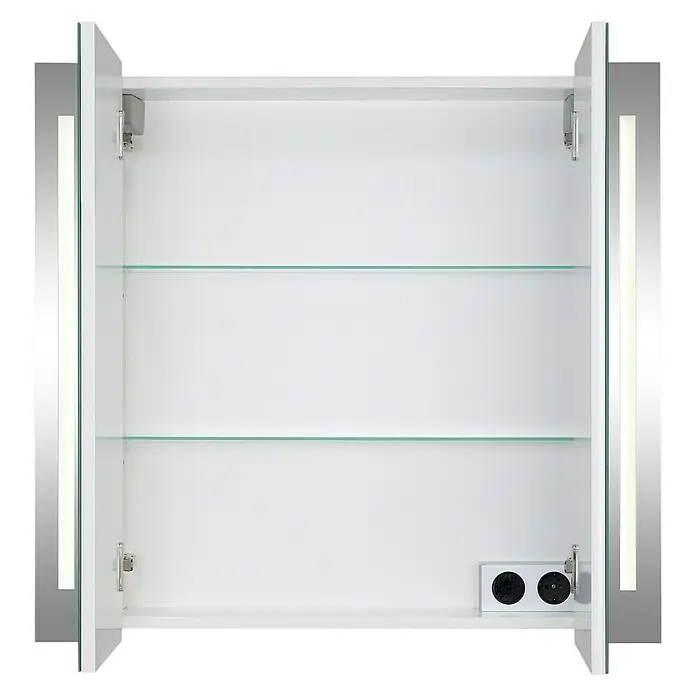 Riva LED-Spiegelschrank Hydra - B x H: 80 x 75,2 cm, Mit Beleuchtung, Spanplatte, Weiß - Vorderansicht