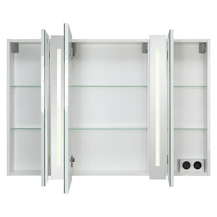Riva LED-Spiegelschrank Hydra - B x H: 108 x 75,2 cm, Mit Beleuchtung, Spanplatte, Weiß - Vorderansicht