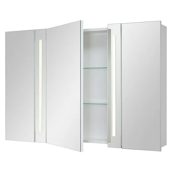 Riva LED-Spiegelschrank Hydra - B x H: 108 x 75,2 cm, Mit Beleuchtung, Spanplatte, Weiß - Vorderansicht