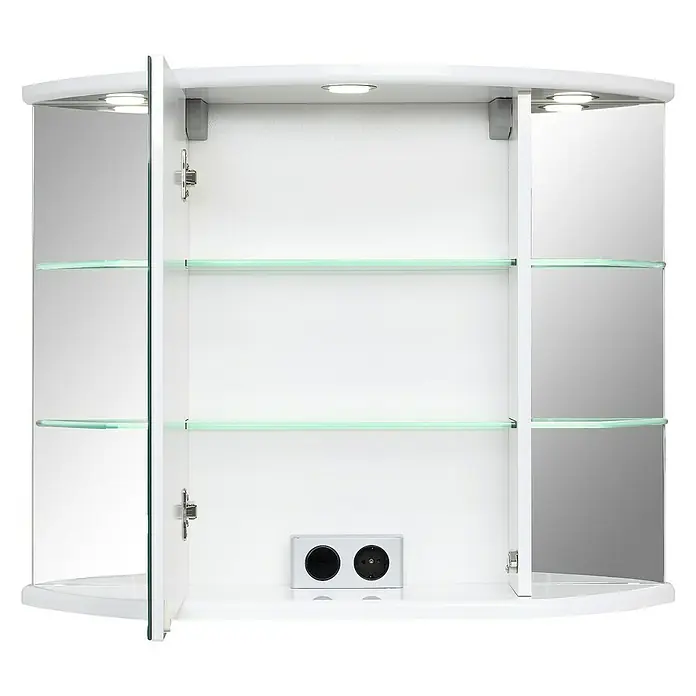 Riva LED-Spiegelschrank Corona - B x H: 81,8 x 64,8 cm, Mit Beleuchtung, Weiß - Vorderansicht