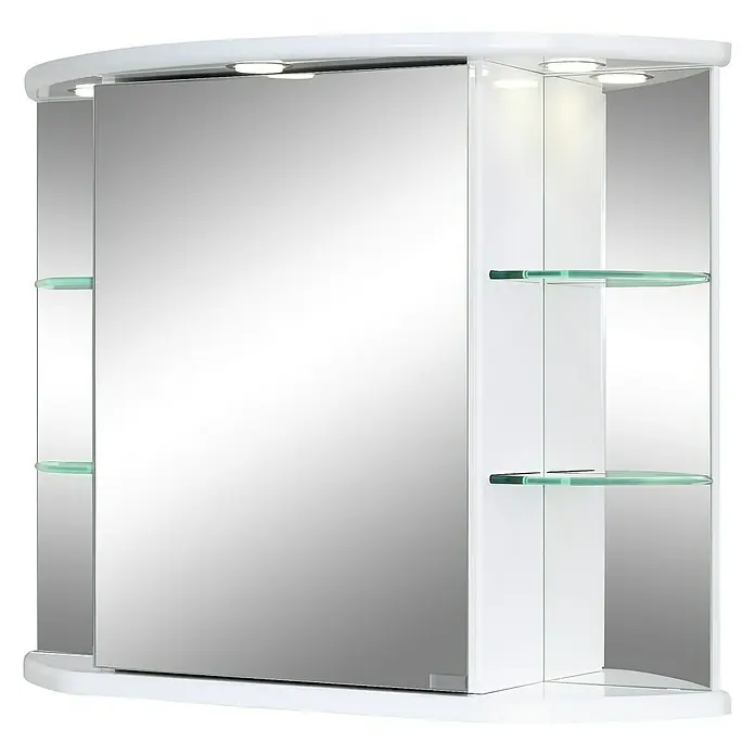 Riva LED-Spiegelschrank Corona - B x H: 81,8 x 64,8 cm, Mit Beleuchtung, Weiß - Vorderansicht
