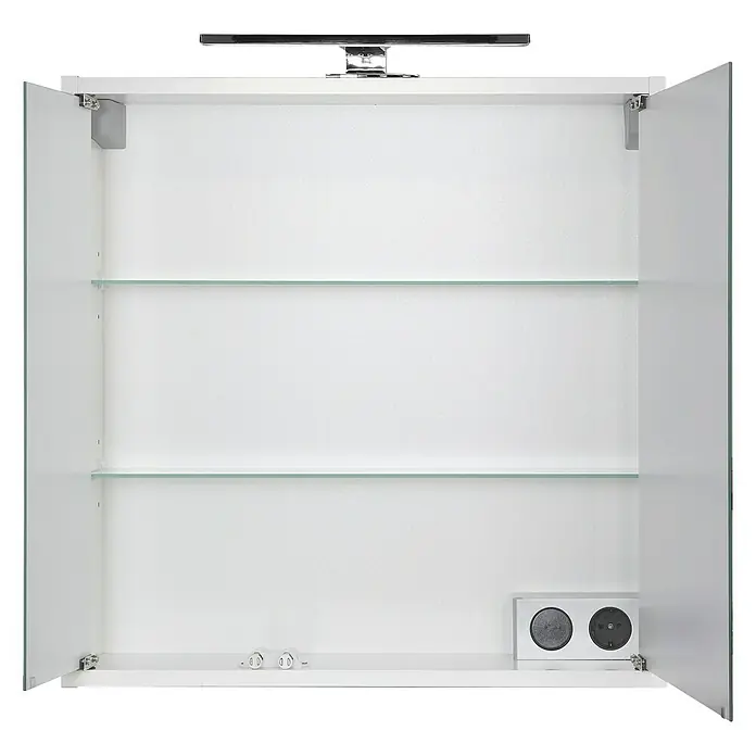 Riva LED-Spiegelschrank Flora - B x H: 60 x 60 cm, Mit Beleuchtung, Spanplatte, Weiß - Vorderansicht