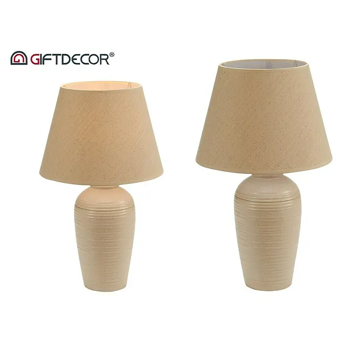 Lámpara de sobremesa Ondas - 40 W, L x An x Al: 33,5 x 33,5 x 51 cm, Beige, E14 - Vista frontal