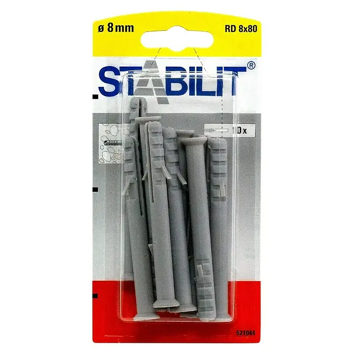 Stabilit Allzweck-Rahmendübel - Durchmesser Dübel: 8 mm, Länge Dübel: 80 mm, Kunststoff, 10 Stk. - Vorderansicht