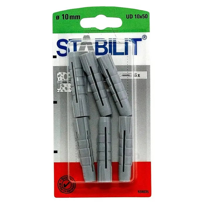 Stabilit Universal-Durchsteckdübel - Durchmesser Dübel: 10 mm, Länge Dübel: 50 mm, 6 Stk. - Vorderansicht