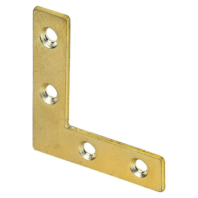 Stabilit Flachwinkel - L x B x H: 40 x 40 x 10 mm, Vermessingt - Diagonale Ansicht