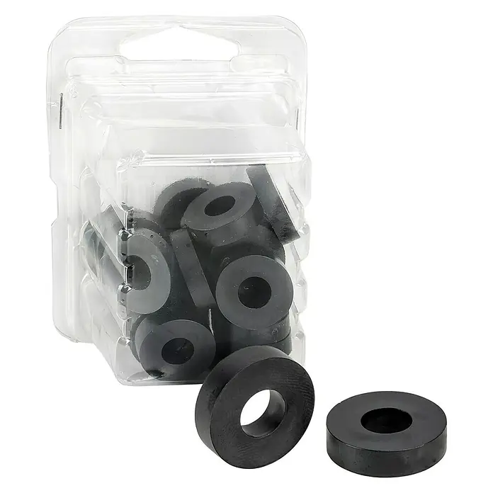 Abstandhalter - 20 Stk., Durchmesser: 8,5 mm, Stärke: 5 mm, Schwarz - Vorderansicht