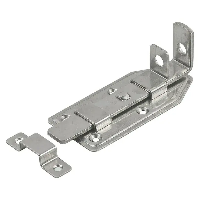 Stabilit Schieberiegel - L x B: 120 x 56 mm, Edelstahl - Diagonale Ansicht