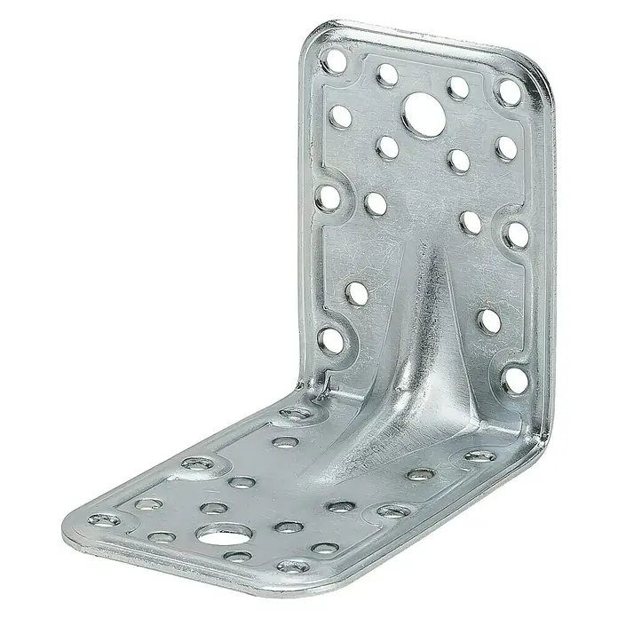 Stabilit Winkelverbinder - L x B x H: 100 x 100 x 50 mm, Verzinkt - Diagonale Ansicht
