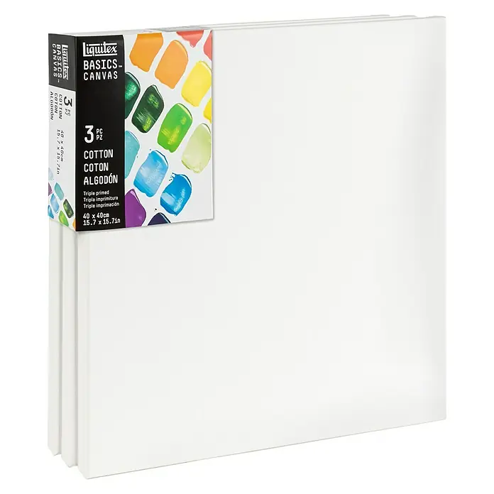 Liquitex Basics Slikarsko platno sa drvenim okvirom - 40 x 40 x 1,8 cm, Pamuk, Trostruko grundirano - Dijagonalni pogled
