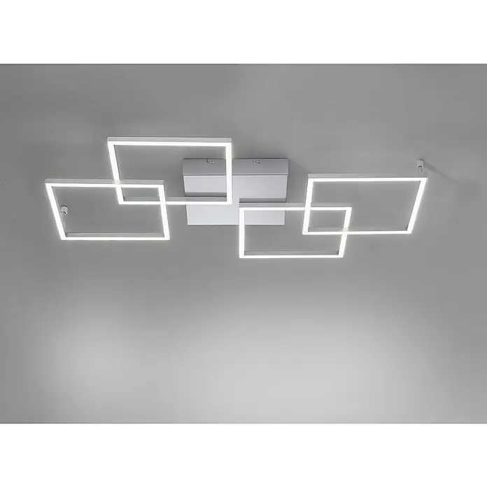 Paul Neuhaus LED-Deckenleuchte Inigo - 41 W, L x B x H: 50 x 50 x 120 cm, Silber, Warmweiß, Nicht Dimmbar - Stimmungsaufnahme