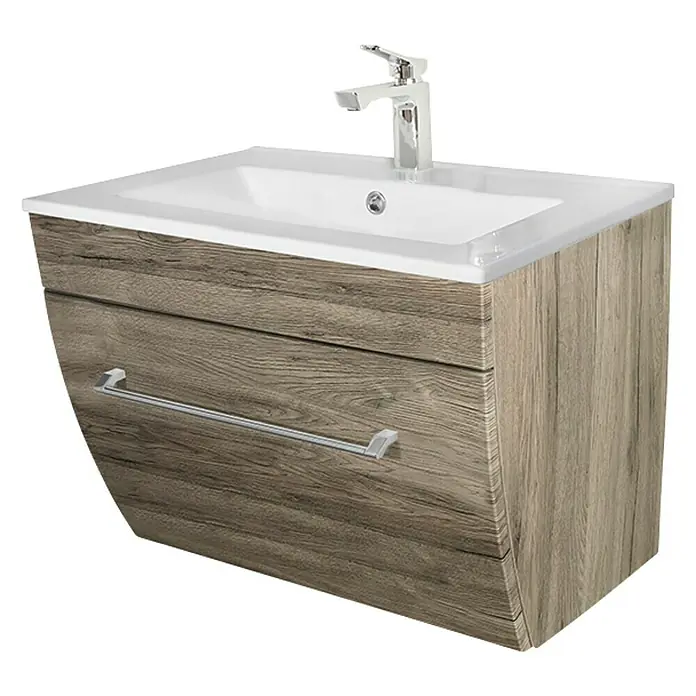 Camargue Orion Waschtischunterschrank - 59,7 x 45,5 x 52,5 cm, Sanremo Rustico, Matt - Diagonale Ansicht