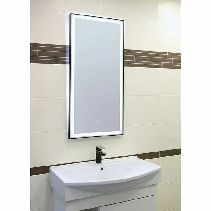 Ogledalo s LED rasvjetom - D x Š: 100 x 50 cm - Živopisni prikaz