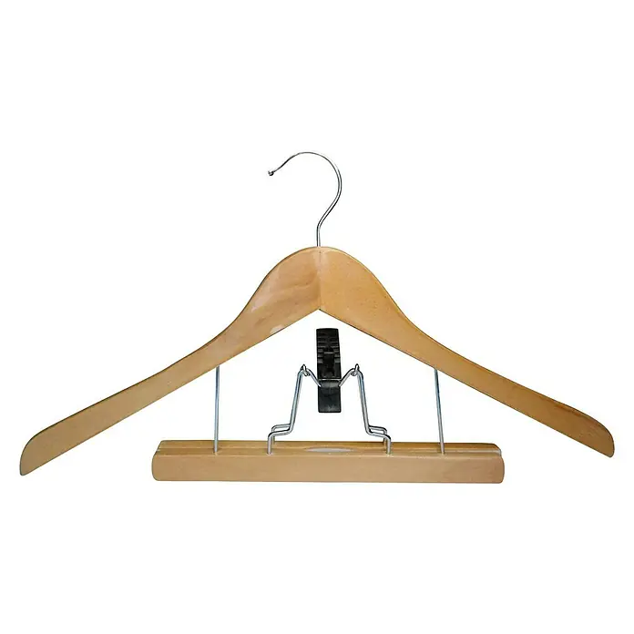 Percha de madera con pinza - 1 ud., Madera - Vista frontal