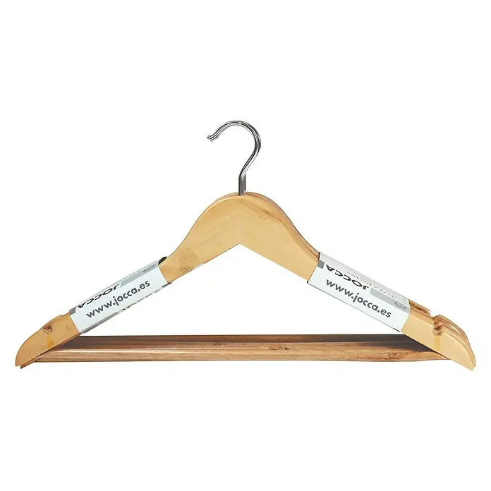 Percha para ropa - 6 uds., Natural - Vista frontal