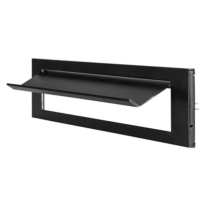 Starx Briefplaat aluminium zwart - Zwart, Inwerpklep - Diagonaal zicht
