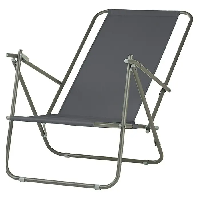 Strandstuhl - L x B x H: 60 x 52 x 79 cm, Castor Grey - Diagonale Ansicht