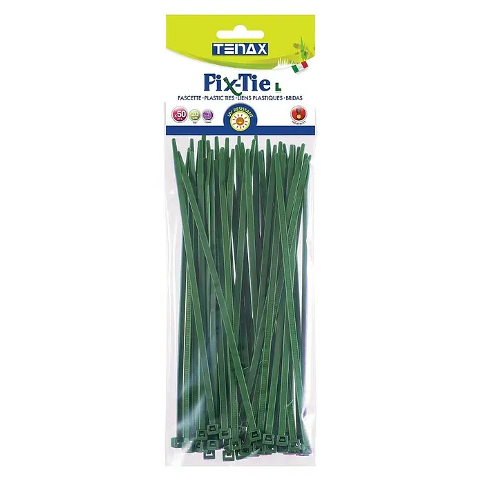 Set de bridas para cables - Largo: 20 cm, 50 ud., Verde - Vista descendente