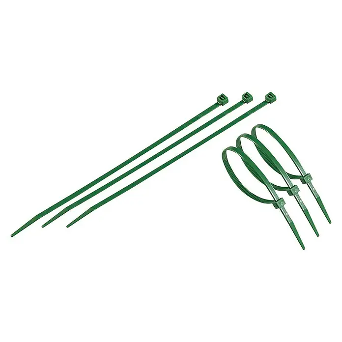 Set de bridas para cables - Largo: 20 cm, 50 ud., Verde - Vista angular