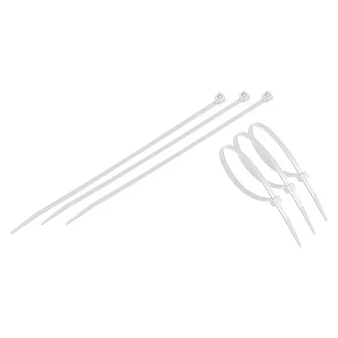 Set de bridas para cables - Largo: 20 cm, 50 uds., Blanco - Vista angular