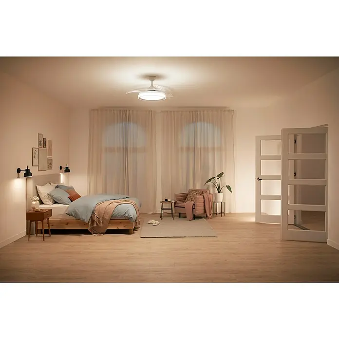 Philips Ventilador de techo Bliss Gold - Diámetro: 106 cm, Transparente, 48 W, DC - Foto ambiente