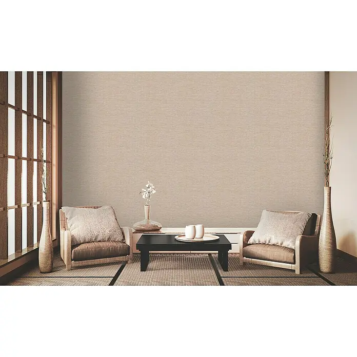 AS Creation Metropolitan Stories II Vliestapete Uniquer - Beige/Gold/Creme, Uni, 10,05 x 0,53 m - Stimmungsaufnahme