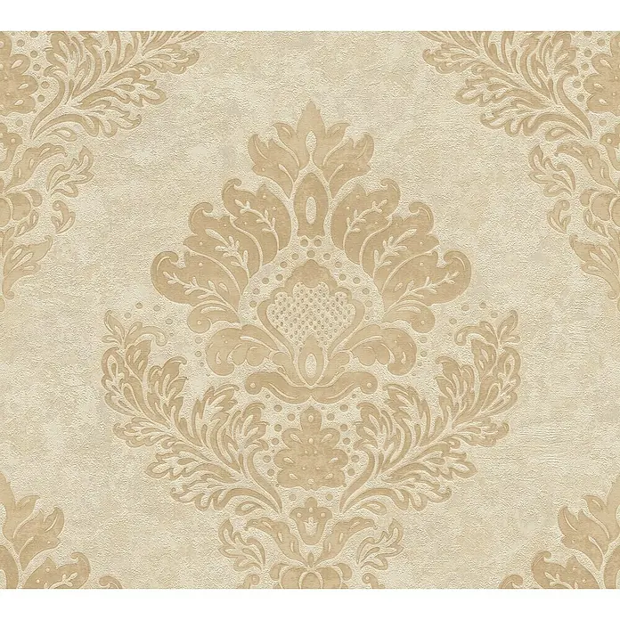 AS Creation Metropolitan Stories II Vliestapete Damask - Beige/Gold/Creme, Ornament, 10,05 x 0,53 m - Detailaufnahme