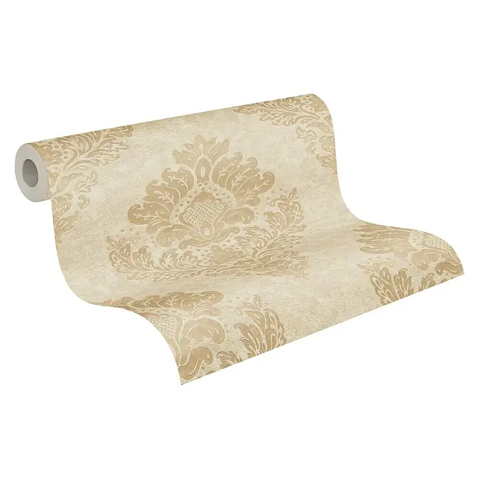 AS Creation Metropolitan Stories II Vliestapete Damask - Beige/Gold/Creme, Ornament, 10,05 x 0,53 m - Diagonale Ansicht