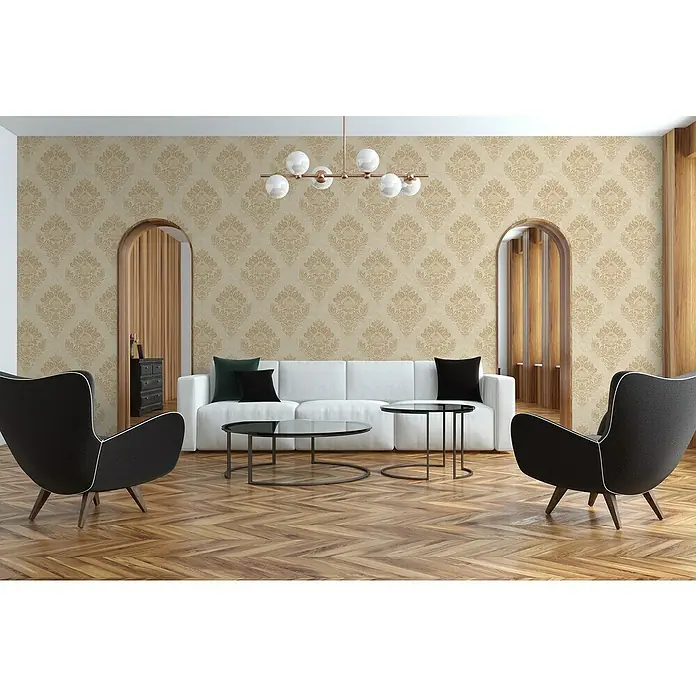 AS Creation Metropolitan Stories II Vliestapete Damask - Beige/Gold/Creme, Ornament, 10,05 x 0,53 m - Stimmungsaufnahme