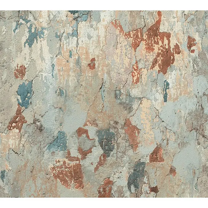 AS Creation Metropolitan Stories II Vliestapete Putzwand - Rot/Beige, Steinoptik, 10,05 x 0,53 m - Detailaufnahme