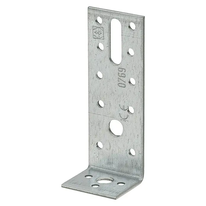 Stabilit Winkelverbinder - L x B x H: 110 x 35 x 40 mm, Stärke: 2,5 mm, Sendzimir verzinkt - Diagonale Ansicht