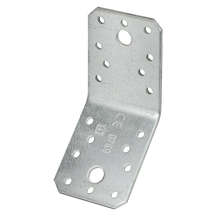 Stabilit Winkelverbinder - L x B: 70 x 70 mm, Stahl, Sendzimir verzinkt - Diagonale Ansicht