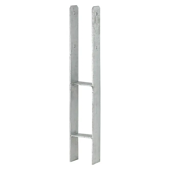 H-Pfostenanker - L x B x H: 141 x 60 x 600 mm, Feuerverzinkt - Diagonale Ansicht