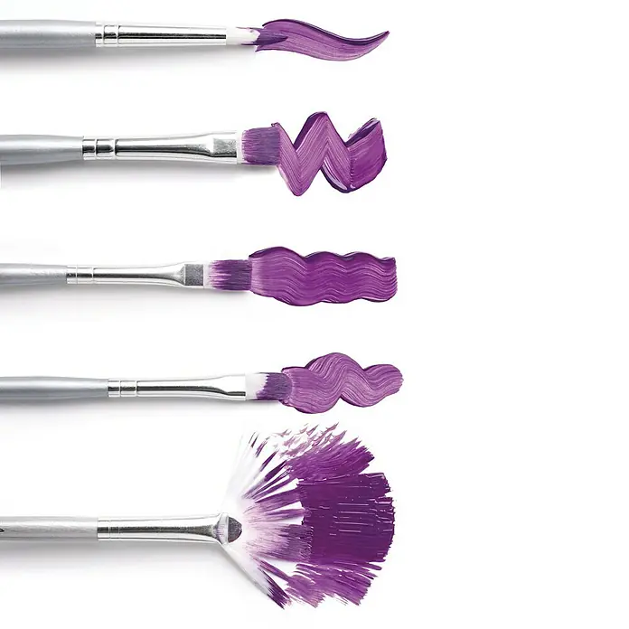 Liquitex Basics Fächerpinsel - Größe Pinsel: 2, Nylonfaser, Holz - Detailaufnahme