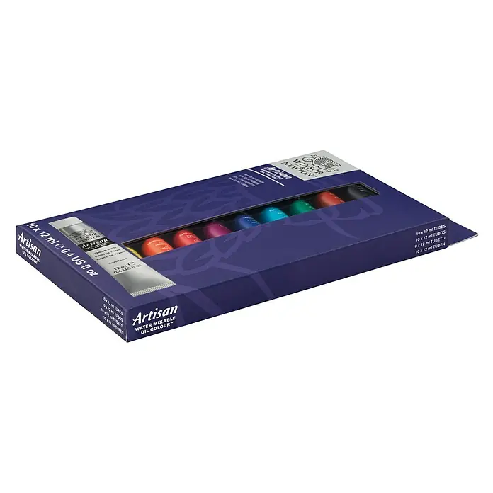 Winsor & Newton Artisan Ölfarben-Set - 10 Stk. x 12 ml, Tube - Diagonale Ansicht