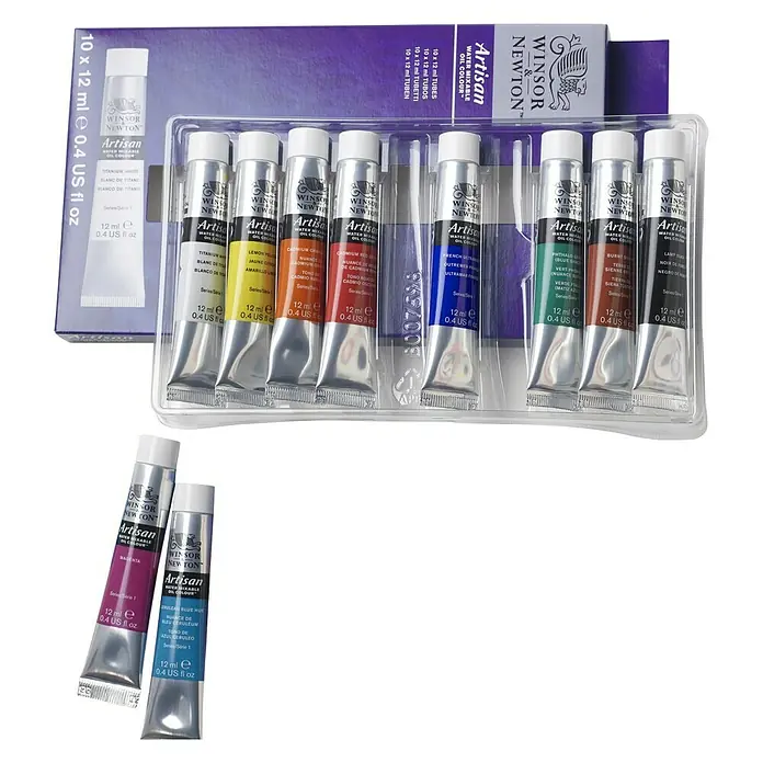 Winsor & Newton Artisan Ölfarben-Set - 10 Stk. x 12 ml, Tube - Ansicht von oben