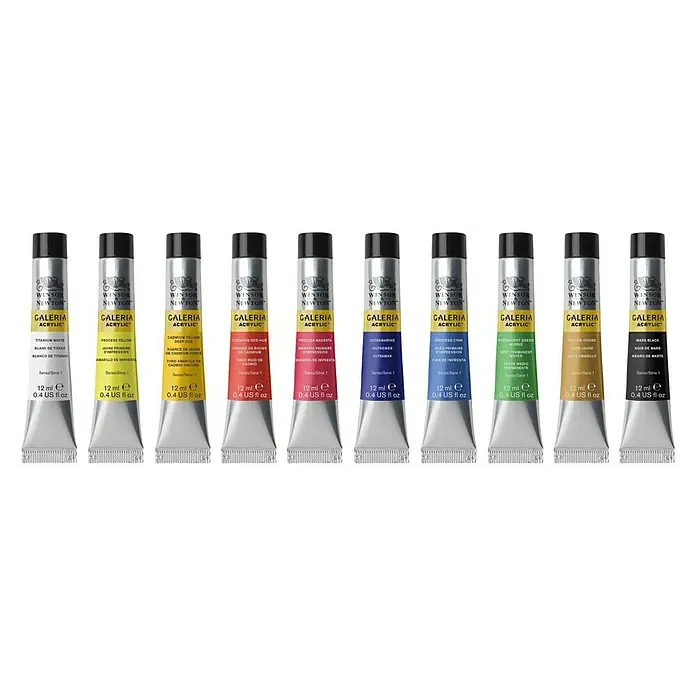 Winsor & Newton Galeria Acrylfarben-Set - 10 Stk. x 12 ml, Tube - Vorderansicht