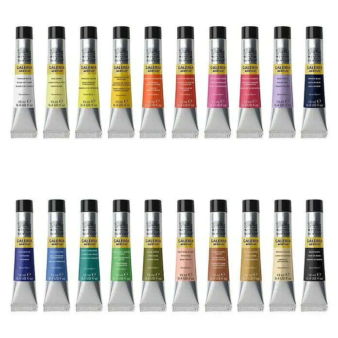 Winsor & Newton Galeria Acrylfarben-Set - 20 Stk. x 12 ml, Tube - Ansicht von oben