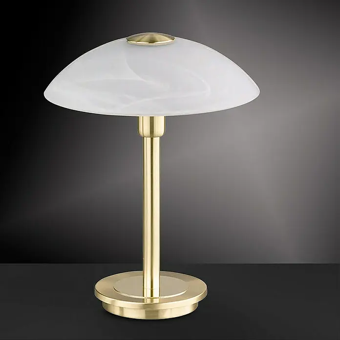 Paul Neuhaus Tischleuchte Enova - 28 W, Messing matt, Alabaster Weiß, G9 - Stimmungsaufnahme