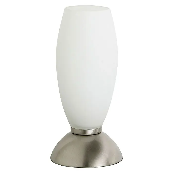 Paul Neuhaus Tischleuchte rund Joy - 33 W, Ø x H: 85 mm x 19 cm, Silber, Weiß, G9 - Vorderansicht